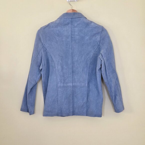 Wilsons Leather Kids Jacket Youth Girls XL Womens S/M Blue  Leather LS Lined VTG - Picture 16 of 16